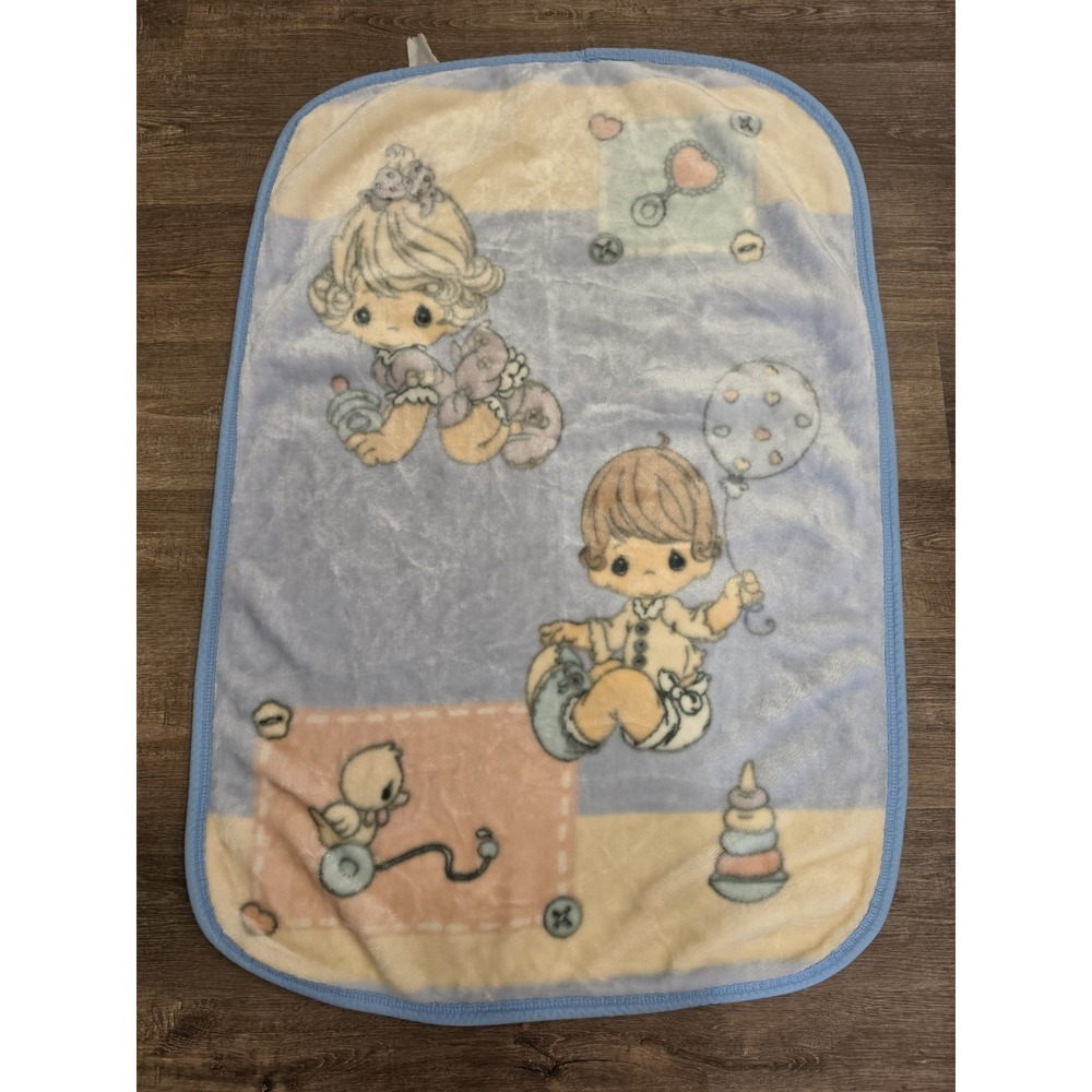 Vintage 2002 Precious Moments Plush Baby Blanket 30x43 Crown Crafts Acrylic